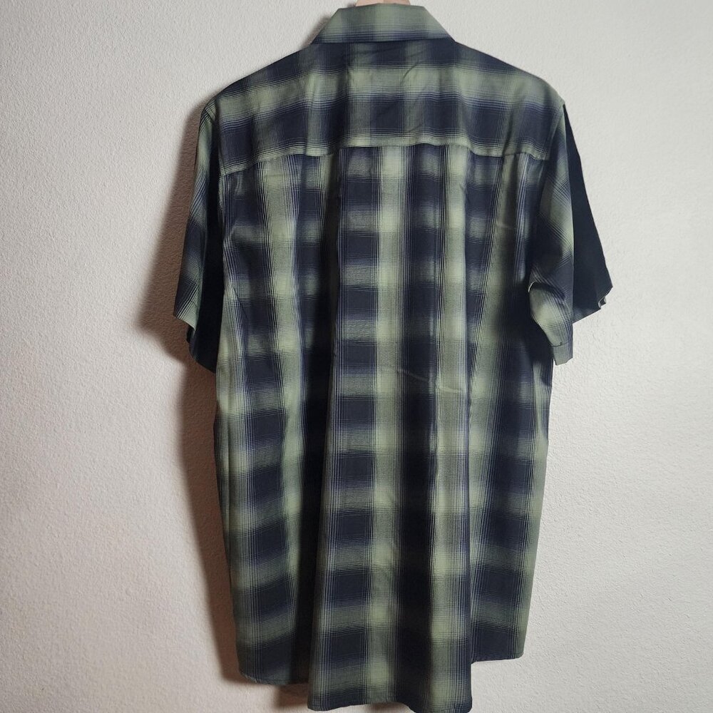 Dixxon Shirt Mens XL Green Black Plaid Delta Elite Bamboo Blend Button Up - Picture 9 of 11